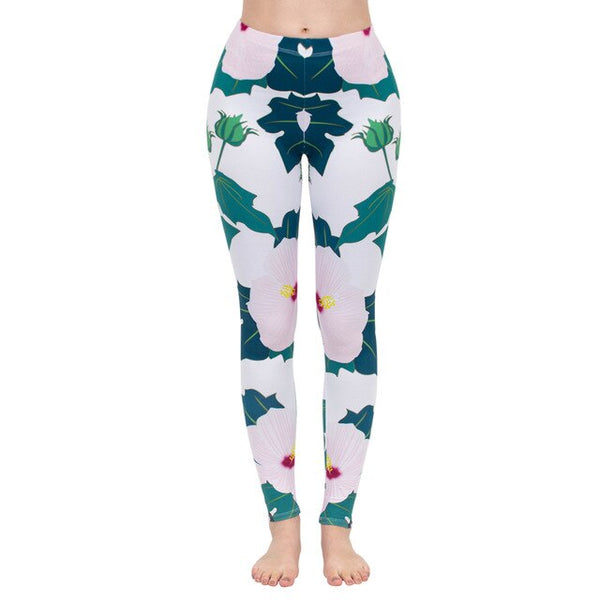Fashion Women Legging Pink Tropics Printing With Multicolor Pattern Leggins High Elasticity Legins Fitness Pants Leggings | Vimost Shop.