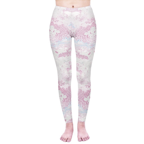 Fashion Women Legging Pink Tropics Printing With Multicolor Pattern Leggins High Elasticity Legins Fitness Pants Leggings | Vimost Shop.
