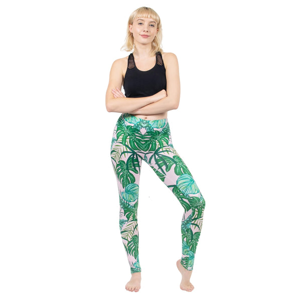 Fashion Women Legging Pink Tropics Printing With Multicolor Pattern Leggins High Elasticity Legins Fitness Pants Leggings | Vimost Shop.