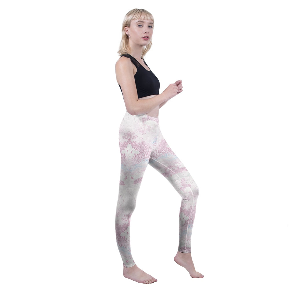 Fashion Women Legging Pink Tropics Printing With Multicolor Pattern Leggins High Elasticity Legins Fitness Pants Leggings | Vimost Shop.