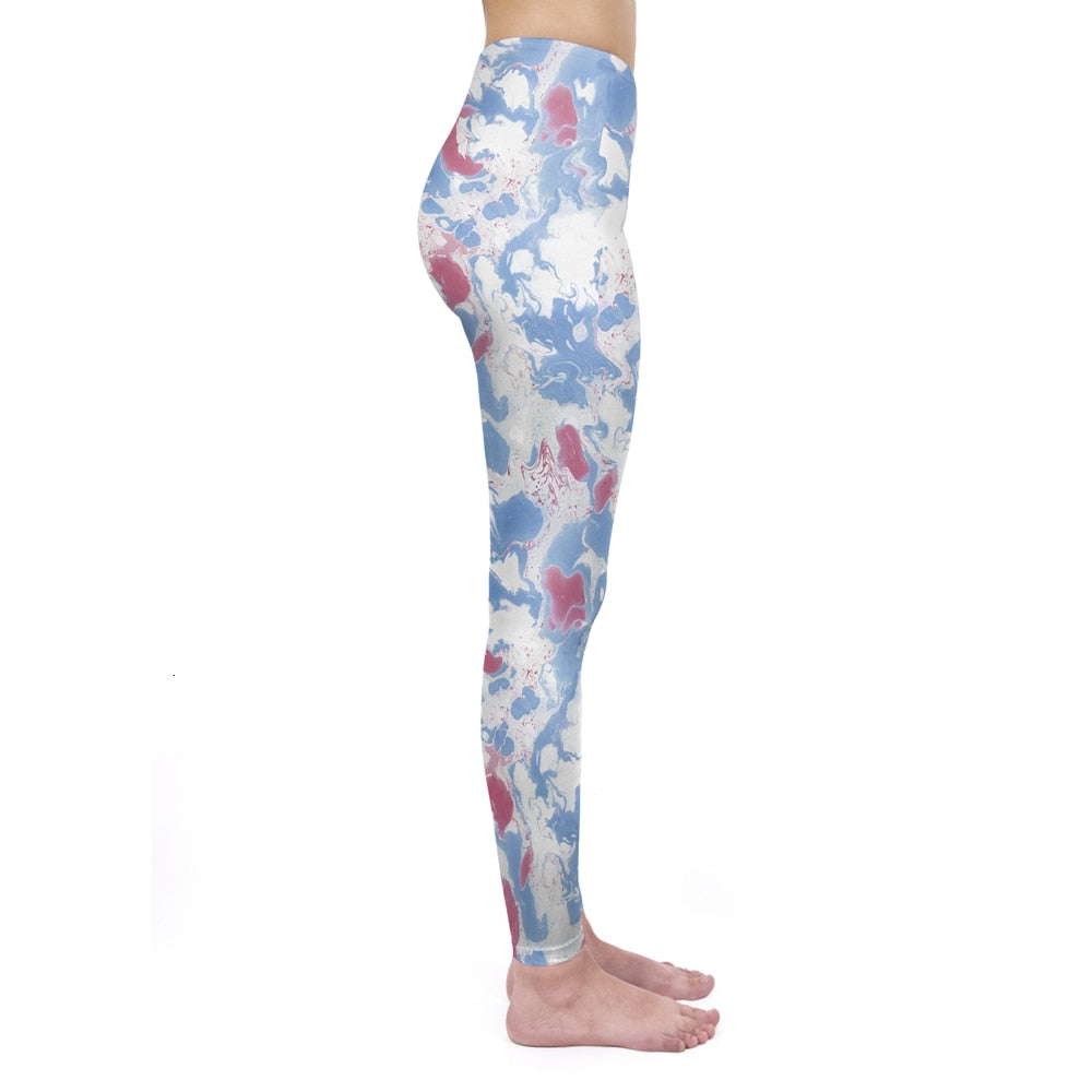 Fashion Women Legging Pink Tropics Printing With Multicolor Pattern Leggins High Elasticity Legins Fitness Pants Leggings | Vimost Shop.
