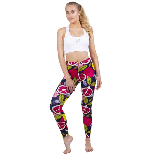 Fashion Women Legging Pink Tropics Printing With Multicolor Pattern Leggins High Elasticity Legins Fitness Pants Leggings | Vimost Shop.