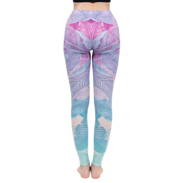 Fashion Women Legging Pink Tropics Printing With Multicolor Pattern Leggins High Elasticity Legins Fitness Pants Leggings | Vimost Shop.