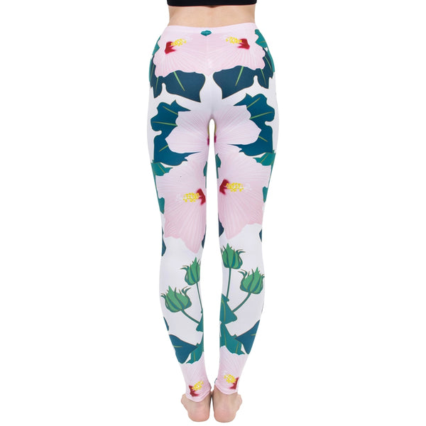 Fashion Women Legging Pink Tropics Printing With Multicolor Pattern Leggins High Elasticity Legins Fitness Pants Leggings | Vimost Shop.