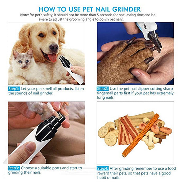 Electric Pet Dog Nail Grinder Low Noise Rechargeable Nail Clipper for Dogs Quiet Painless Cat Paws Nail Grooming Trimmer Tools | Vimost Shop.