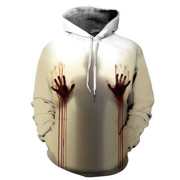 3D Print Wound Horror Blood Hoodies Sweatshirts Women Men I'M FINE Letter Hoodie Jumper Tracksuit Pullover Cosplay Women Tops | Vimost Shop.