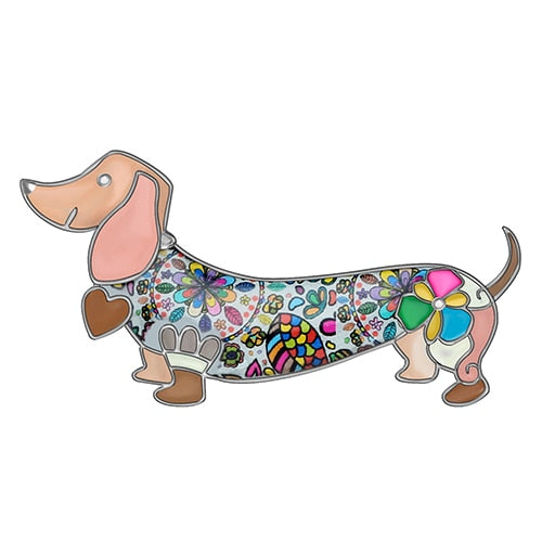 Statement Alloy Enamel Smile Dachshund Dog Brooches Clothes Scarf Decoration Jewelry Pin For Women Girls Gift Bijoux | Vimost Shop.