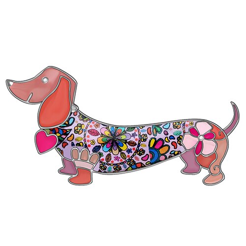 Statement Alloy Enamel Smile Dachshund Dog Brooches Clothes Scarf Decoration Jewelry Pin For Women Girls Gift Bijoux | Vimost Shop.