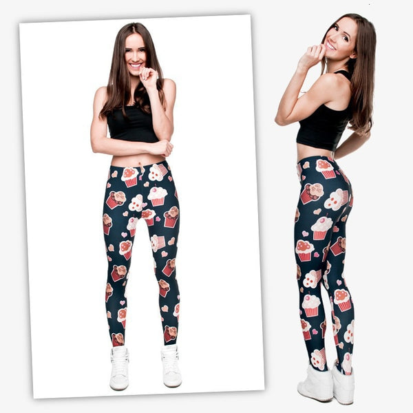 Muffins 3D Graphic Full Printing Women's Clothing teenage fitness Legging Sexy Punk Leggings Pants Workout | Vimost Shop.