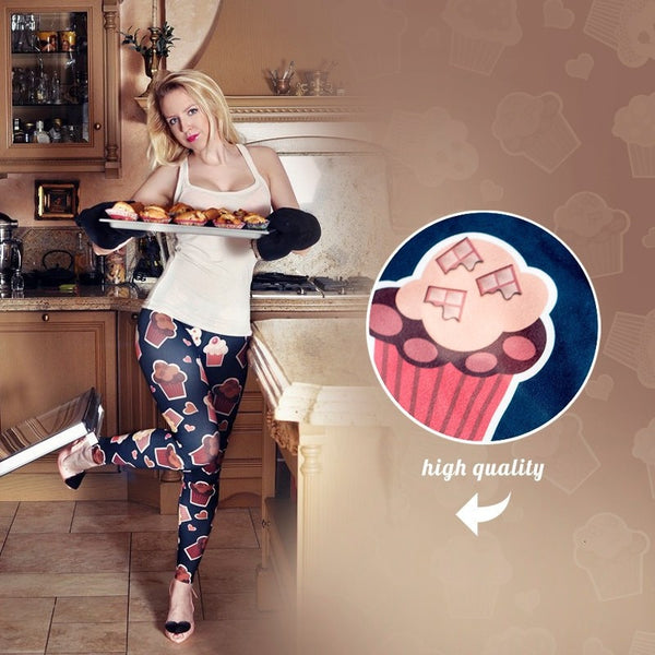Muffins 3D Graphic Full Printing Women's Clothing teenage fitness Legging Sexy Punk Leggings Pants Workout | Vimost Shop.