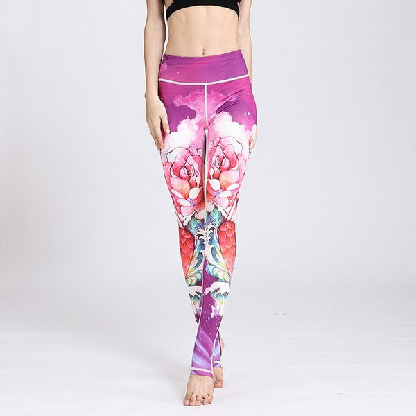 Women Leggings Gym Elastic Prints Long Tights | Vimost Shop.