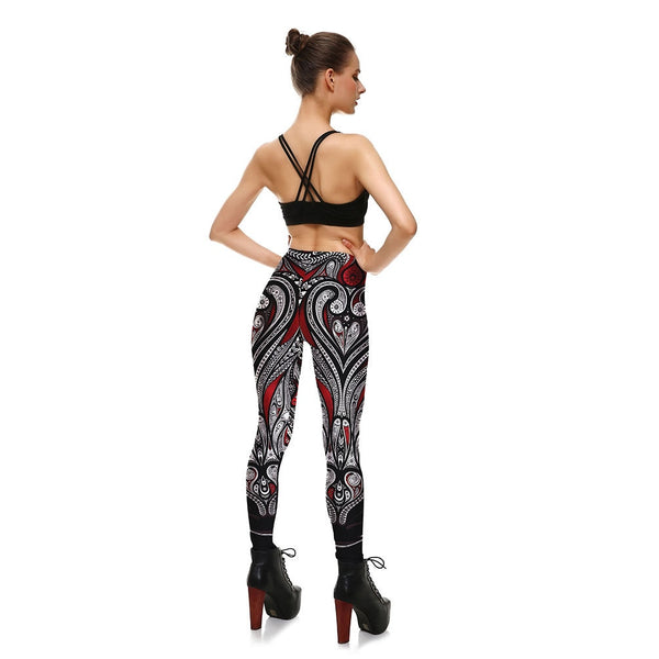 Mask Paisley Mandala Skull Leggings for Women Leggins Digital Print Sexy Fantastic Ankle Pant | Vimost Shop.