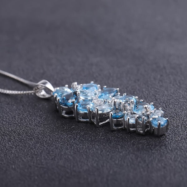 London Blue Topaz Swiss Blue Topaz Sky Blue Topaz Mix Gemstone Pendants For Women Gift Luxury Jewelry Accessories | Vimost Shop.