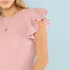 Layered Ruffle Detail Textured Bodysuit Summer Round Neck Ruffle Bodysuit Clothing | Vimost Shop.