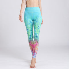 Fast Dry Women Yoga Pants Workout Print Gym Leggings