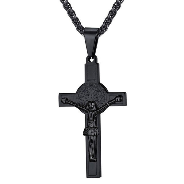 Jesus Piece Latin Cross Pendant Necklace Christmas Gift Gold Color 316L Stainless Steel For Men Chain Christian Jewelry | Vimost Shop.
