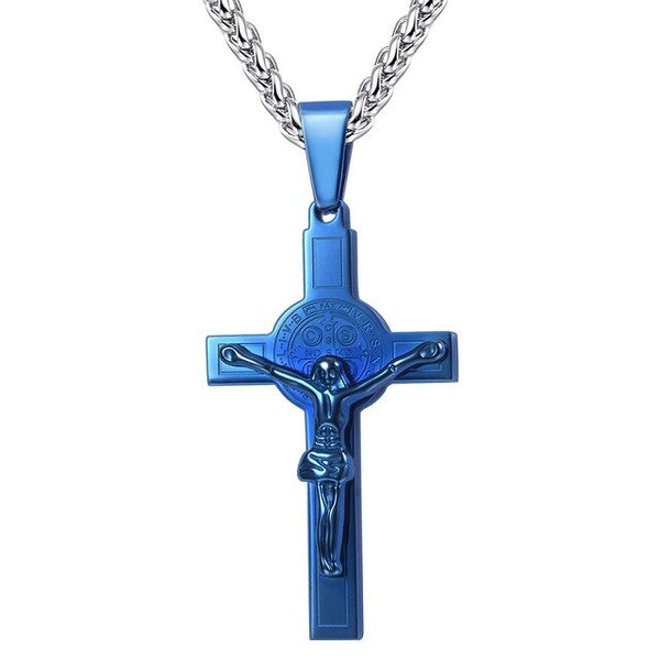 Jesus Piece Latin Cross Pendant Necklace Christmas Gift Gold Color 316L Stainless Steel For Men Chain Christian Jewelry | Vimost Shop.
