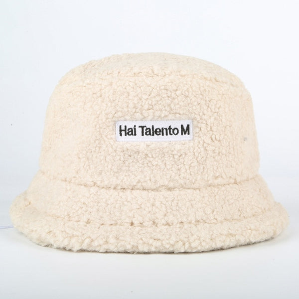Faux Fur Winter Bucket Hat For Women Girl Fashion Solid Thickened Soft Warm Fishing Cap Outdoor Lady Plush Fluffy Panama | Vimost Shop.