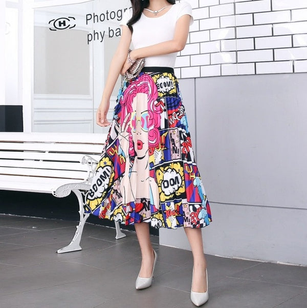 Pleated Skirt Girl Female Long Skirt Women for Girls | Vimost Shop.