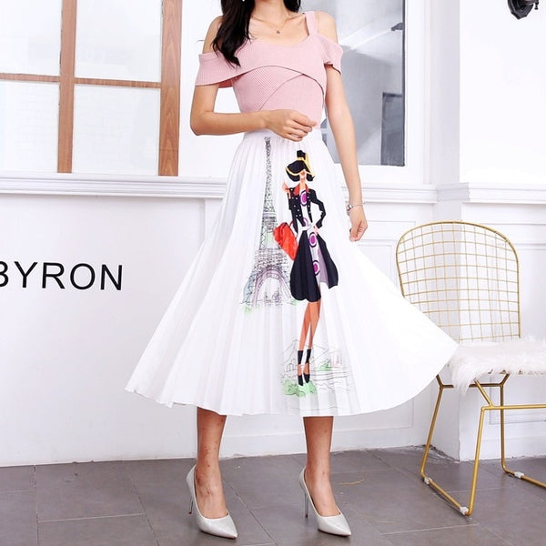 Pleated Skirt Girl Female Long Skirt Women for Girls | Vimost Shop.