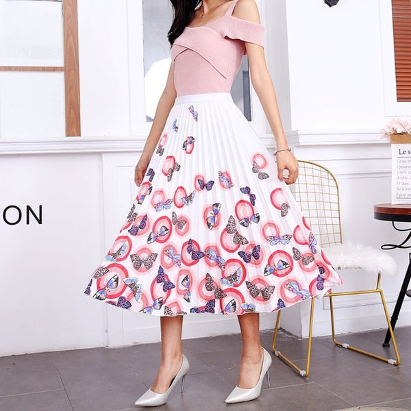 Pleated Skirt Girl Female Long Skirt Women for Girls | Vimost Shop.