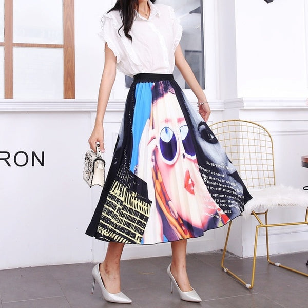 Pleated Skirt Girl Female Long Skirt Women for Girls | Vimost Shop.