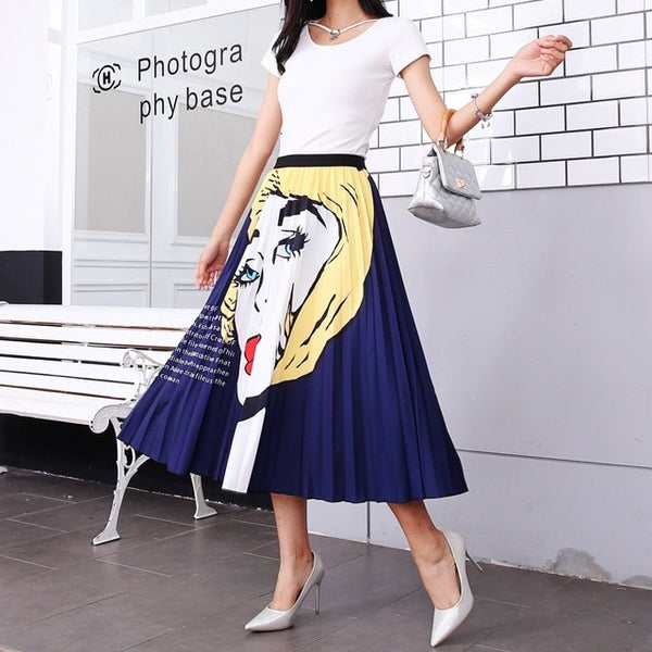 Pleated Skirt Girl Female Long Skirt Women for Girls | Vimost Shop.