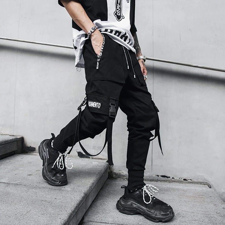 Ribbons Hip Hop Streetwear Pants Joggers Men 2020 Fashion Casual Slim Track Trousers Pants Black Sweatpants Male | Vimost Shop.