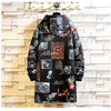 Fleece Jacket Winter Parkas Men 5XL Print Military Japanese Hooded Long Trench Coat Black Hip Hop Streetwear Thick Men's Jackets | Vimost Shop.