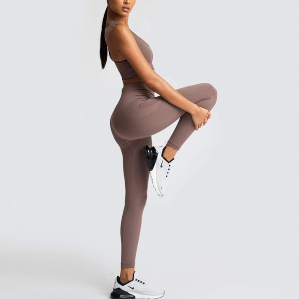 Seamless Gym Set Nylon Woman Sportswear 2 Piece Exercise Leggings Padded Sports Bras Women Fitness Wear Yoga Sets Sports Suits | Vimost Shop.
