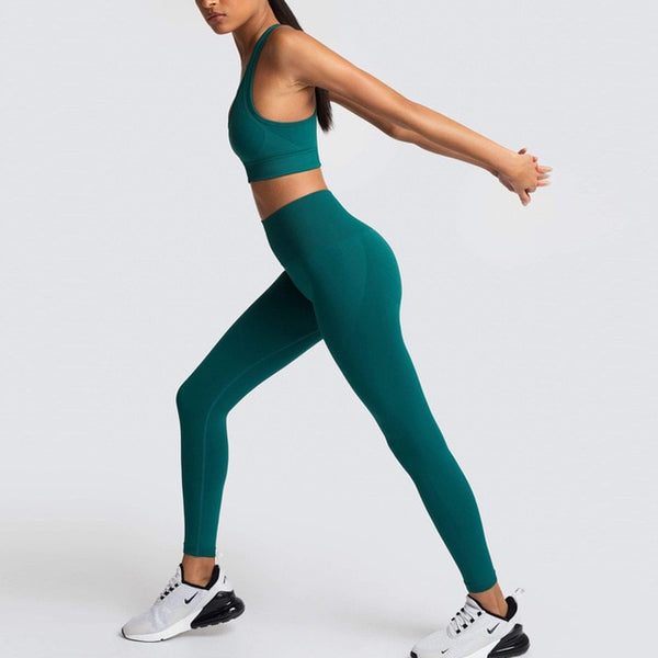 Seamless Gym Set Nylon Woman Sportswear 2 Piece Exercise Leggings Padded Sports Bras Women Fitness Wear Yoga Sets Sports Suits | Vimost Shop.