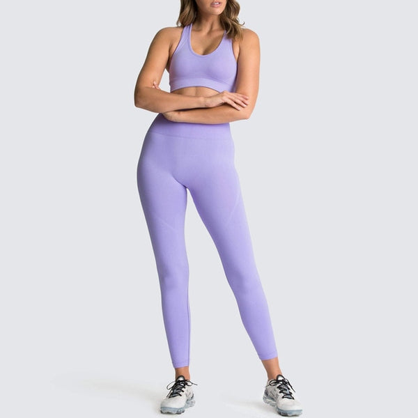 Seamless Gym Set Nylon Woman Sportswear 2 Piece Exercise Leggings Padded Sports Bras Women Fitness Wear Yoga Sets Sports Suits | Vimost Shop.