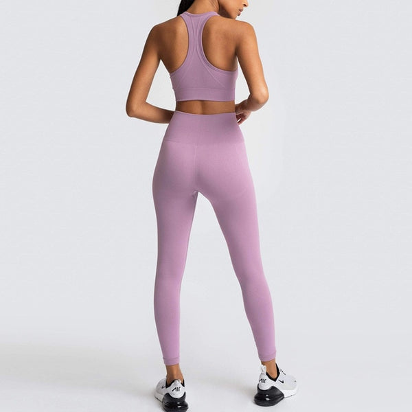 Seamless Gym Set Nylon Woman Sportswear 2 Piece Exercise Leggings Padded Sports Bras Women Fitness Wear Yoga Sets Sports Suits | Vimost Shop.