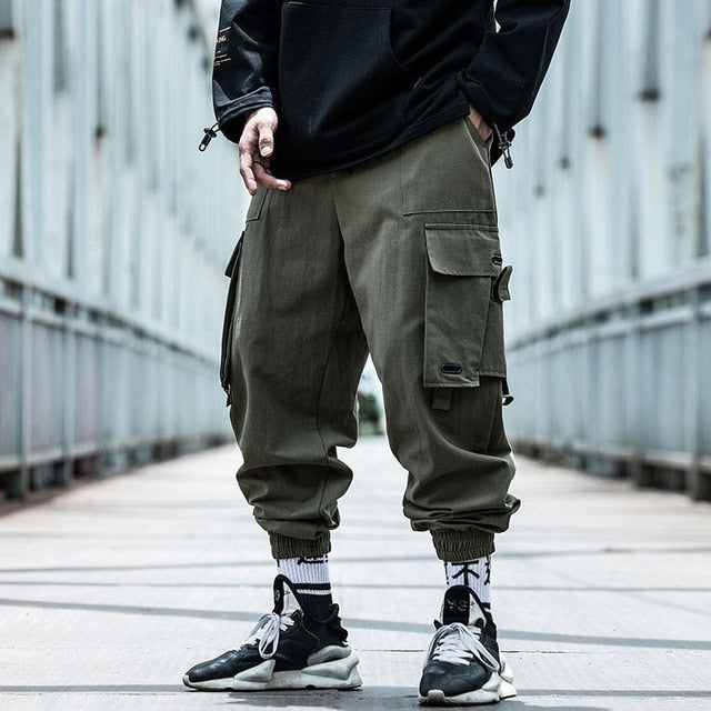 Hip Hop Joggers Men Black Harem Pants Multi-pocket Ribbons Man Sweatpants Streetwear Casual Mens Pants S-3XL | Vimost Shop.