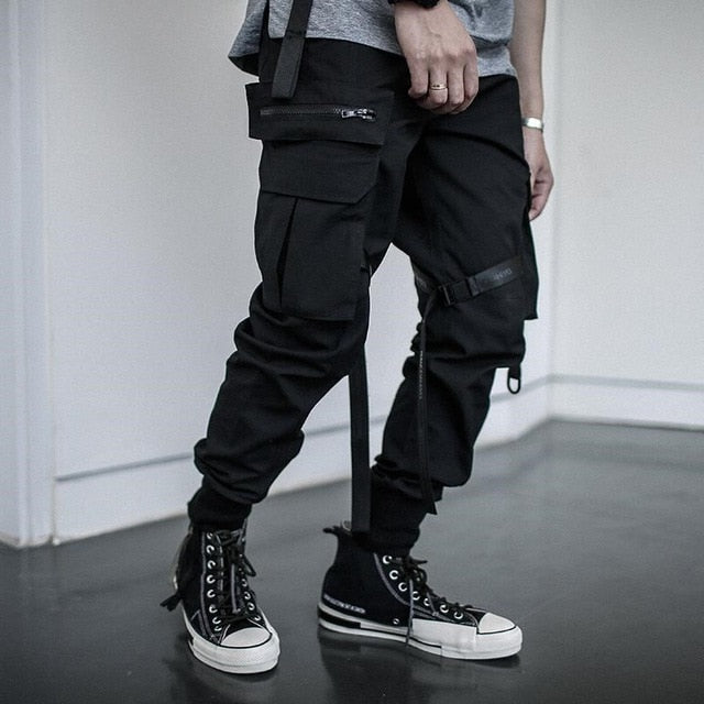 Hip Hop Joggers Men Black Harem Pants Multi-pocket Ribbons Man Sweatpants Streetwear Casual Mens Pants S-3XL | Vimost Shop.
