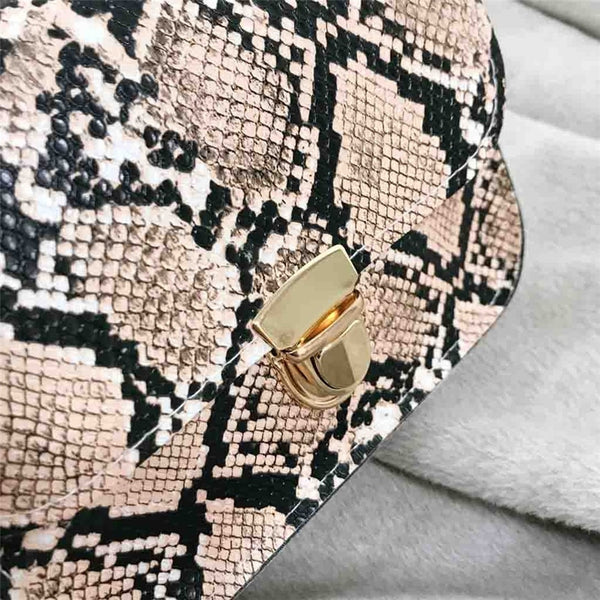 Women Snake Pattern Fashion Shoulder Messenger Bag Casual Chain Small Square Bag Female Luxury Wild Bag Bolso femenino | Vimost Shop.