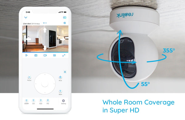 3MP indoor ip camera WiFi Pan&Tilt 2-way audio remote access SD card slot home security camera  E1 | Vimost Shop.