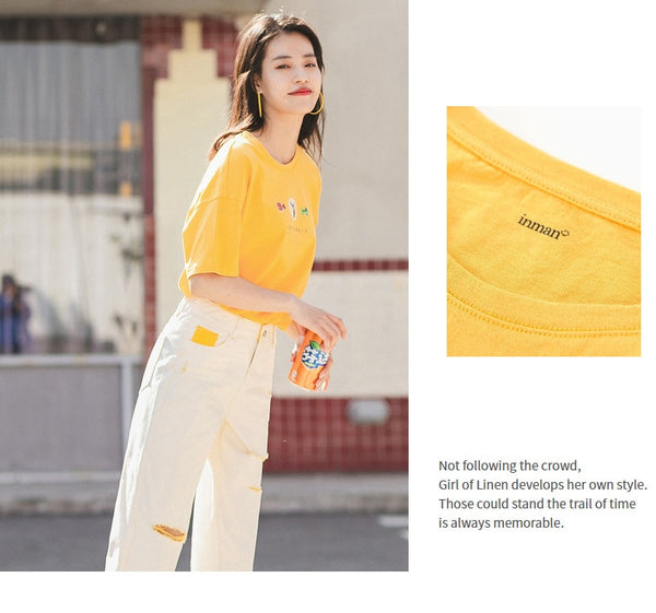 Pure Cotton Cute Chinese Printed All-match T-shirt | Vimost Shop.