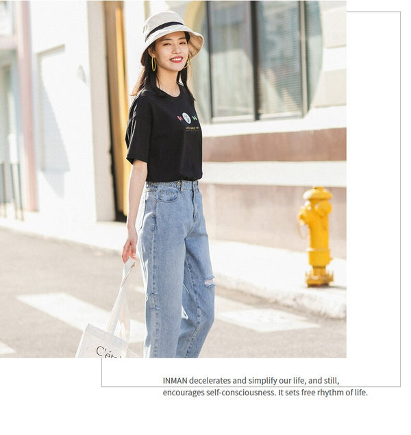 Pure Cotton Cute Chinese Printed All-match T-shirt | Vimost Shop.