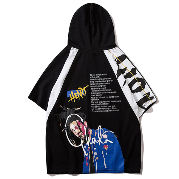 Hip Hop Cool Boy Letter Print Mens T Shirt Harajuku  Fashion Streetwear Hooded Tops Tees Cotton Short Sleeve | Vimost Shop.