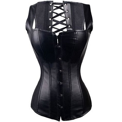 X New Steampunk Steel Boned Lace up Back Sexy Body Bustier Overbust Corset Women Waist Cincher Corsets Black Plus Size S-6XL | Vimost Shop.