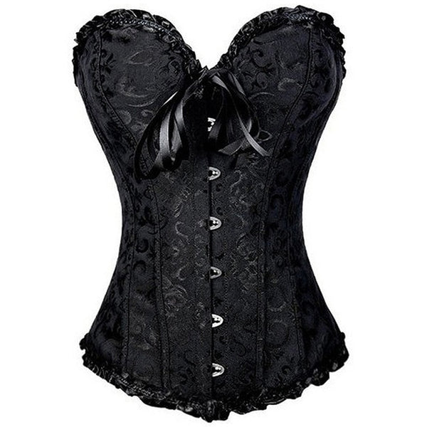 X New Steampunk Steel Boned Lace up Back Sexy Body Bustier Overbust Corset Women Waist Cincher Corsets Black Plus Size S-6XL | Vimost Shop.