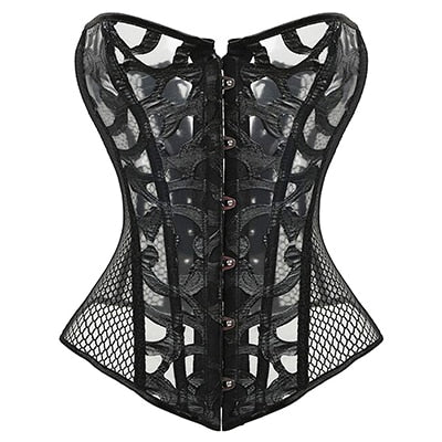 X New Steampunk Steel Boned Lace up Back Sexy Body Bustier Overbust Corset Women Waist Cincher Corsets Black Plus Size S-6XL | Vimost Shop.