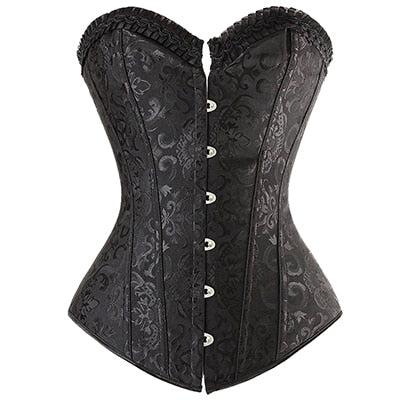 X New Steampunk Steel Boned Lace up Back Sexy Body Bustier Overbust Corset Women Waist Cincher Corsets Black Plus Size S-6XL | Vimost Shop.