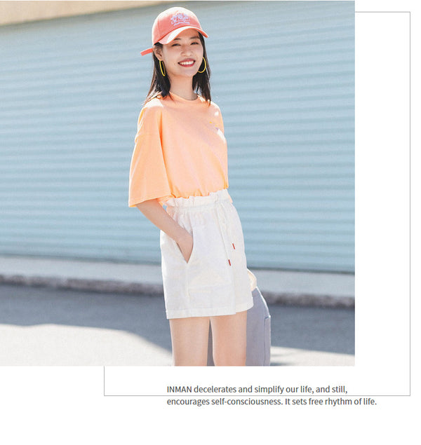 Summer Pure Cotton Round Collar Loose Printed All-match Short Sleeve T-shirt | Vimost Shop.