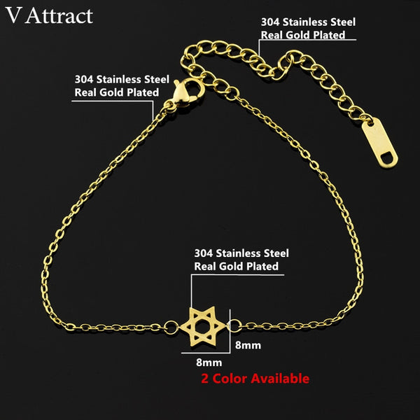 Stainless Steel Chain Pulseras Vintage Mujer Jerusalem Magen Star Of David Charm Bracelet Femme Jewish Jewelry | Vimost Shop.