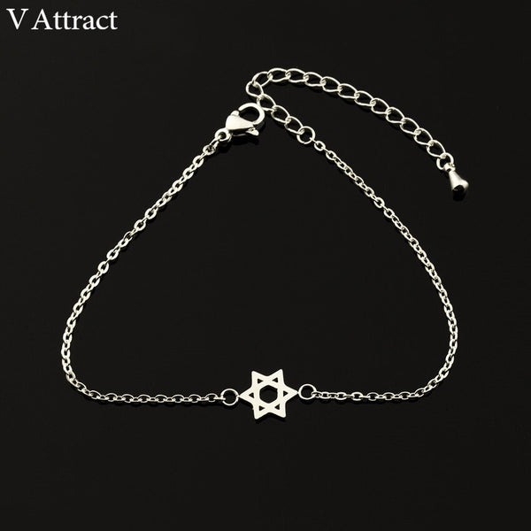 Stainless Steel Chain Pulseras Vintage Mujer Jerusalem Magen Star Of David Charm Bracelet Femme Jewish Jewelry | Vimost Shop.