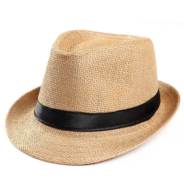 Hot Unisex Women Men Fashion Summer Casual Trendy Beach Sun Straw Jazz Hat Cowboy Fedora hat Gangster Cap | Vimost Shop.