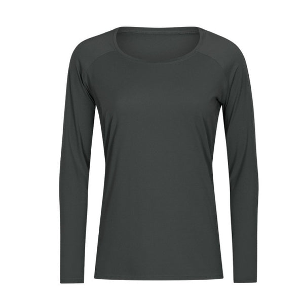 Naked-feel Fabric Skin Friendly Workout Yoga Long Sleeved Shirts Women Breathable Lightweight Loose Running Sport Tops