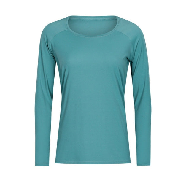 Naked-feel Fabric Skin Friendly Workout Yoga Long Sleeved Shirts Women Breathable Lightweight Loose Running Sport Tops